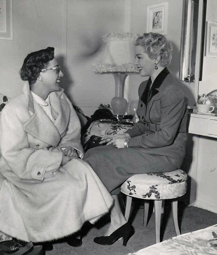 1950. With Lana Turner on the set of Turner's 'A Life of Her Own.'