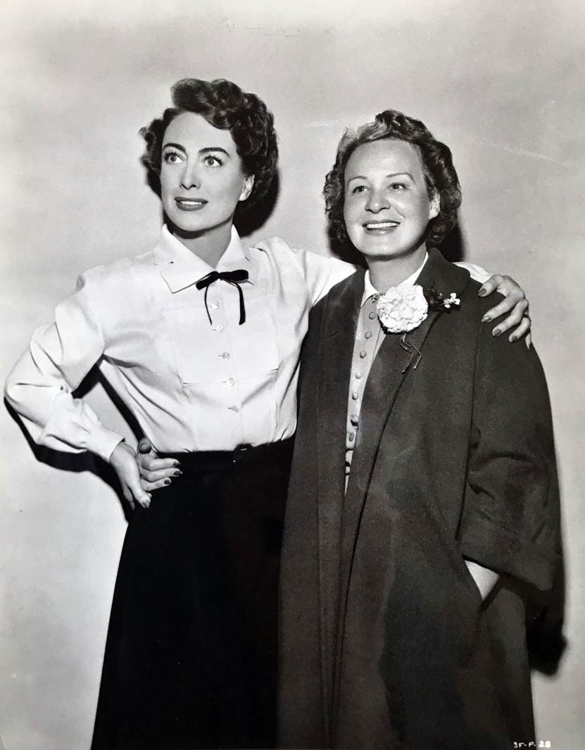 1952. On the set of 'Sudden Fear' with Shirley Booth.