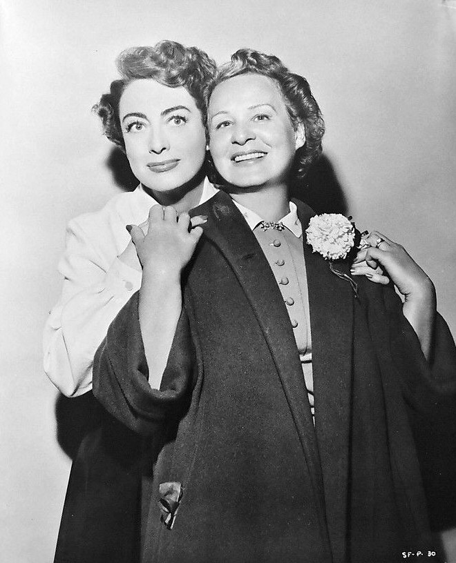 1952. On the set of 'Sudden Fear' with Shirley Booth.