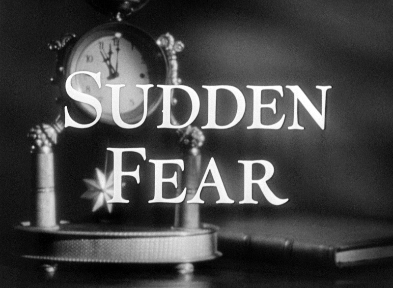 1952. 'Sudden Fear' title screen shot.