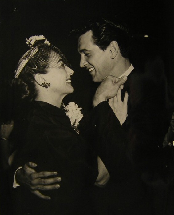 Circa 1953, with Rock Hudson.