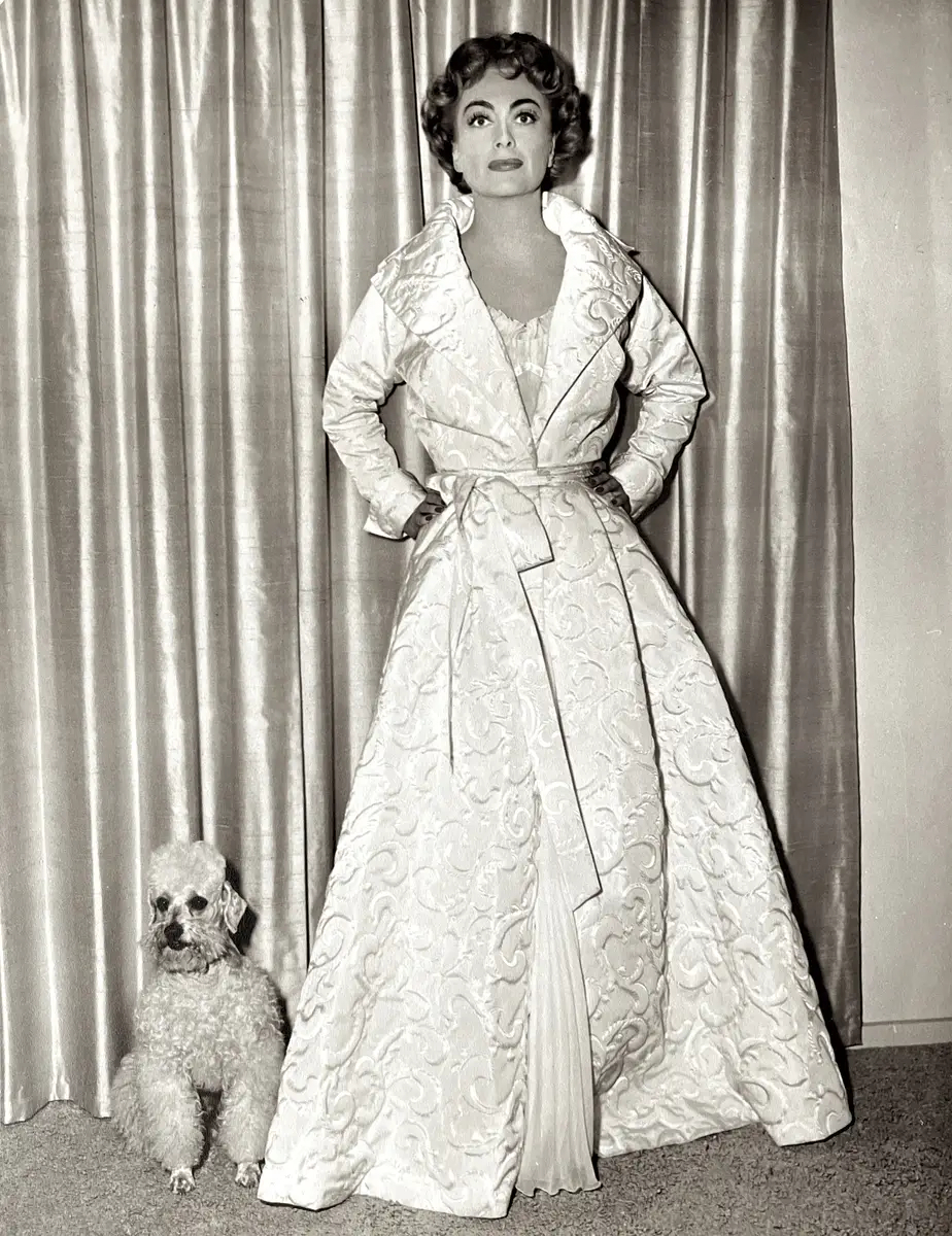 1953. 'Torch Song' wardrobe test shot, with Cliquot.