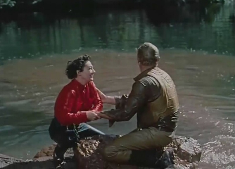 1954. 'Johnny Guitar' screen shot with Sterling Hayden.