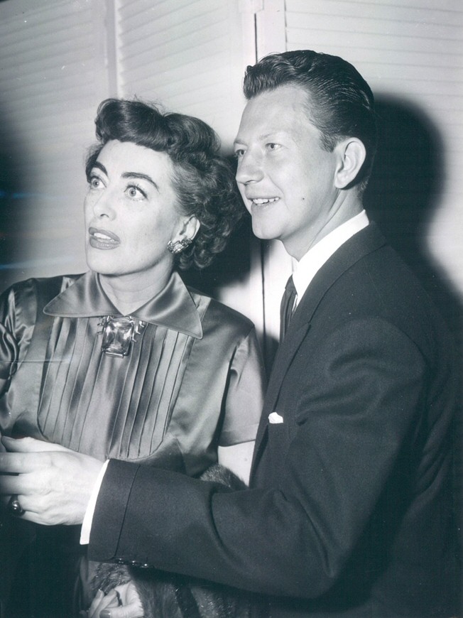 May 1954, with Donald O'Connor at the Beverly Hills Hotel.