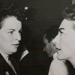 10/23/53. Joan and Mercedes McCambridge at the 'Torch Song' premiere party.