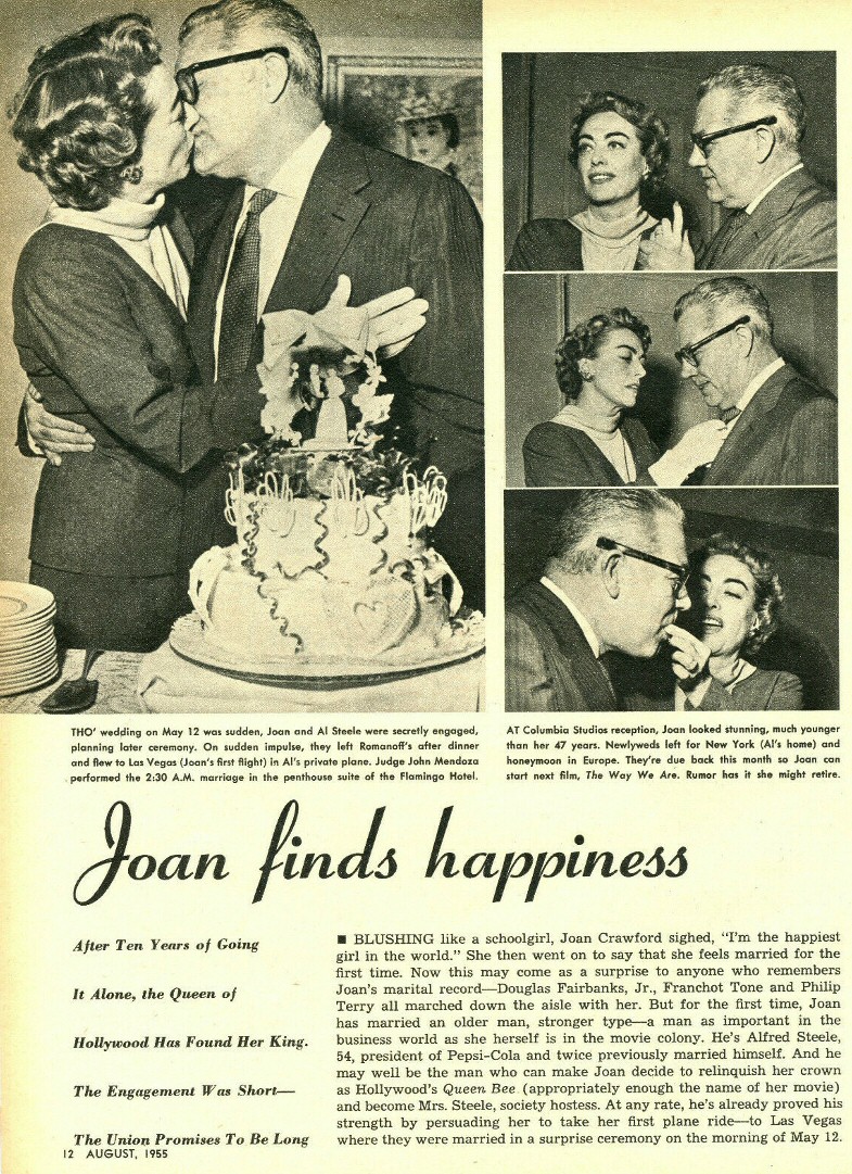 May 1955 wedding photos from an unknown August 1955 magazine issue.