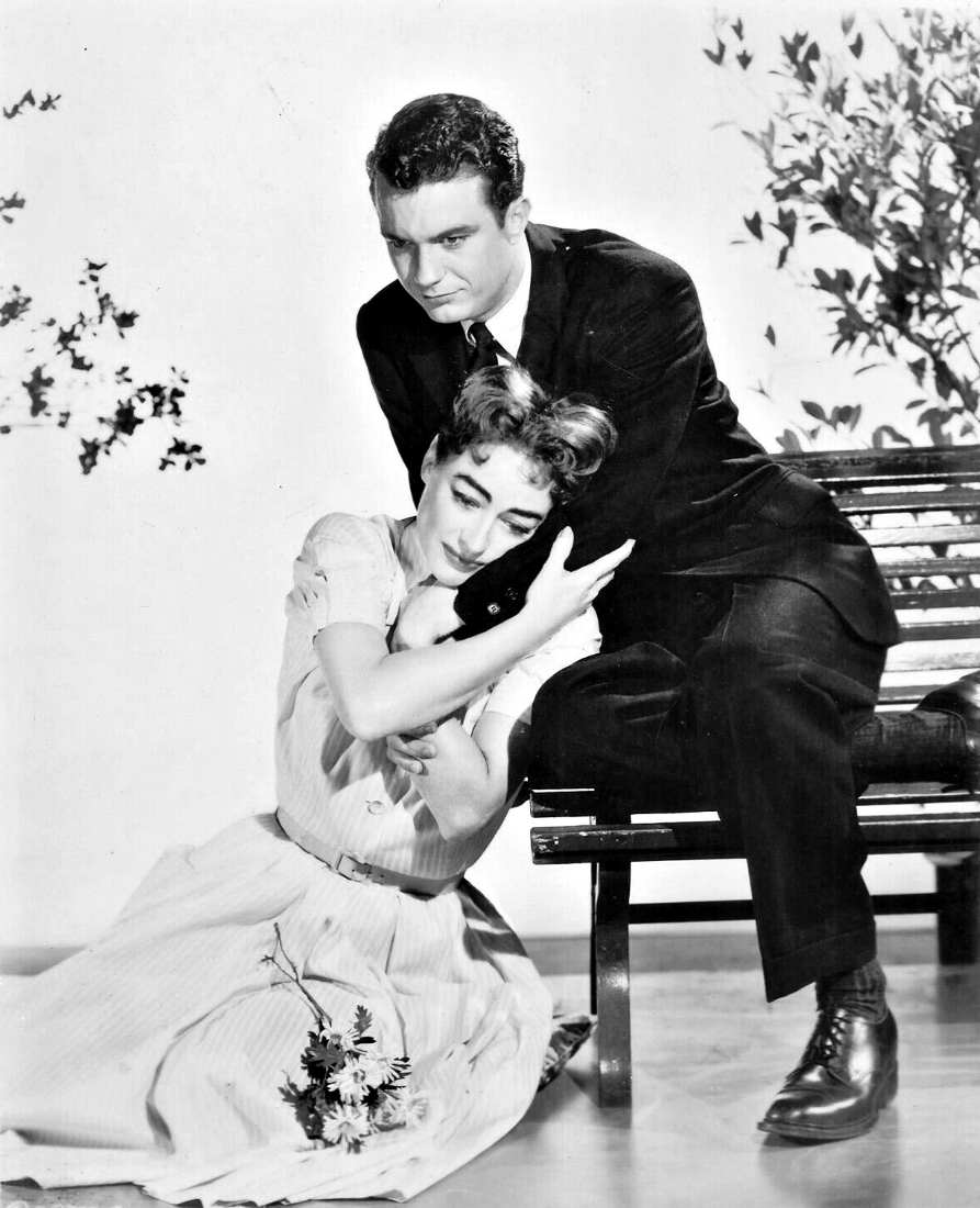 1956. Publicity for 'Autumn Leaves' with Cliff Robertson.