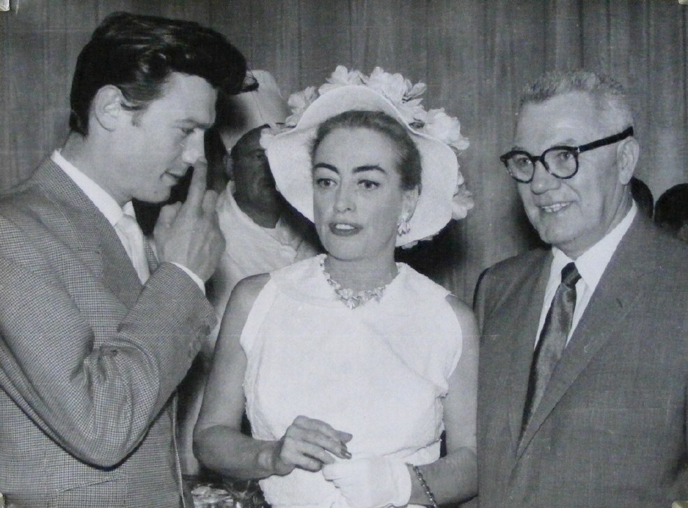 July 1956. At London's Dorchester Hotel with Laurence Harvey and Al Steele.