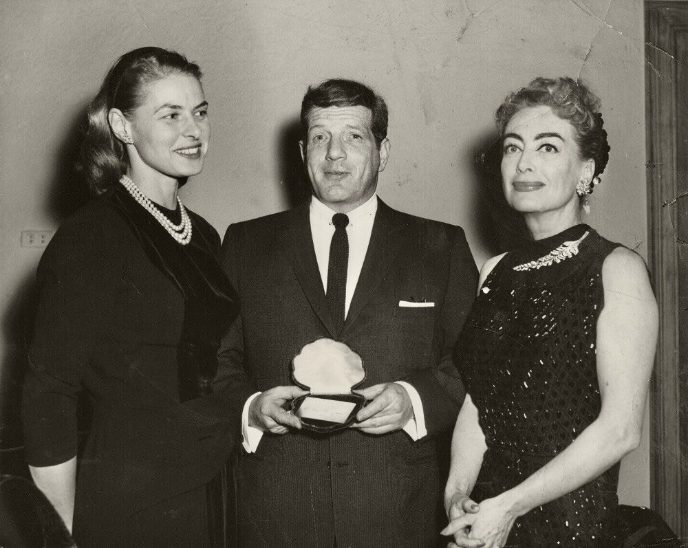 January 1957. With Ingrid Bergman at the NY Film Critics Circle Awards.