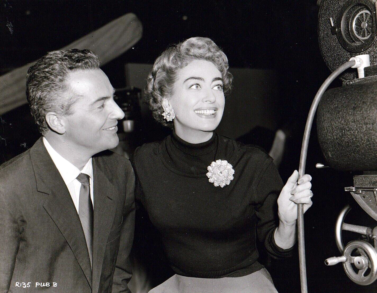 1957. On the set of 'Esther Costello' with Rossano Brazzi.