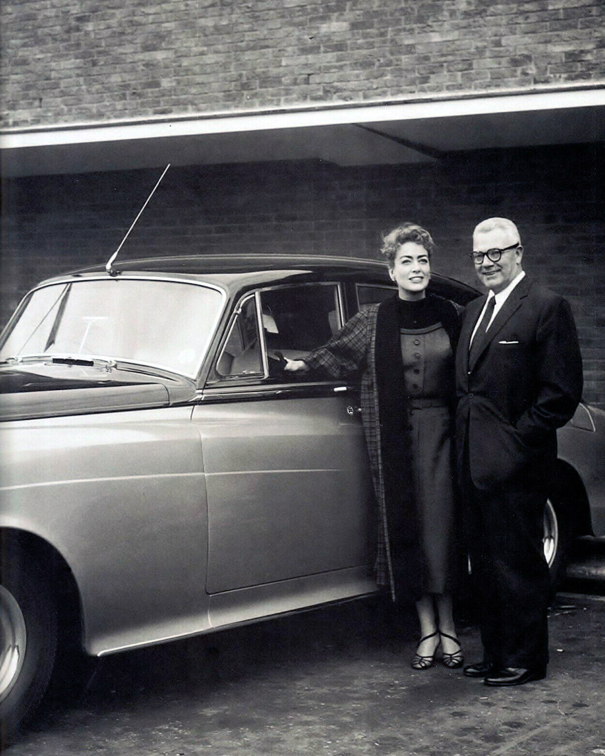 1957. On the set of 'Esther Costello' with husband Al Steele.