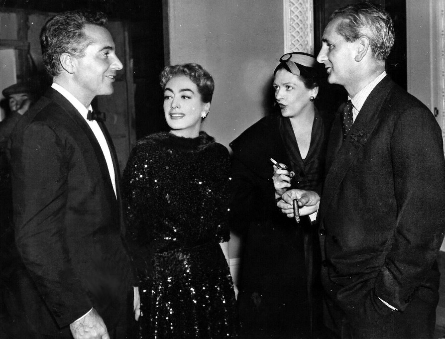 1957. On the set of 'Esther Costello' with Rossano Brazzi, left, and Nicholas Monsarrat.