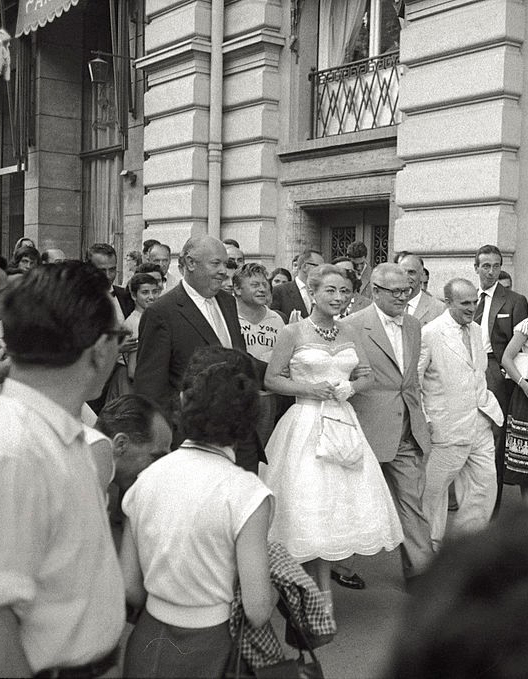 August 1957 on the streets of Rome with husband Al Steele.