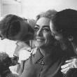 1959, on the 'Best of Everything' set. Joan with twins and poodles. Shot by Eve Arnold.