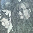 April 22, 1959. Al Steele's funeral at St. Thomas Episcopal Church. With Steele's daughter Sally. Newspaper photo plus four small candids.