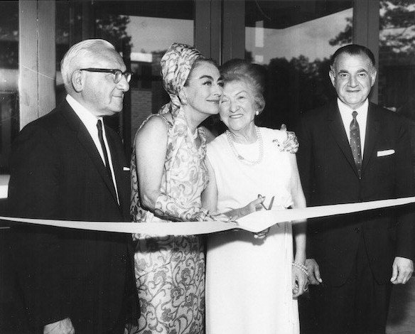 1965. At the dedication of the Spingold Theatre Arts Center at Brandeis. With Pres. Abram Sachar, Frances Spingold, and Chair of Board of Trustees Norman S. Rabb.