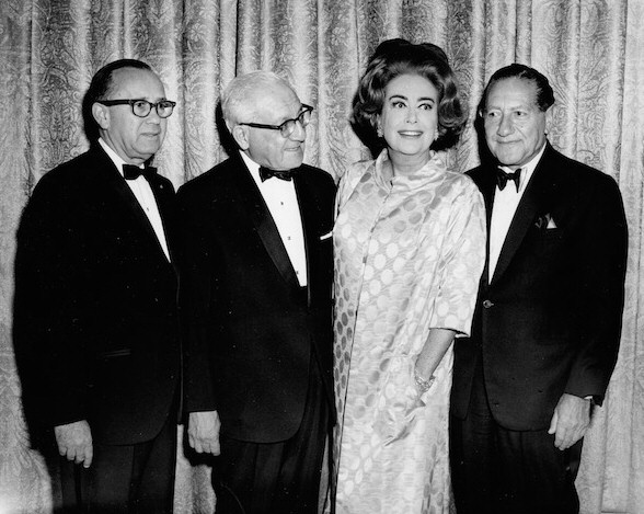 1968. With Columbia's Leo Jaffe and Brandeis's Abram Sachar.