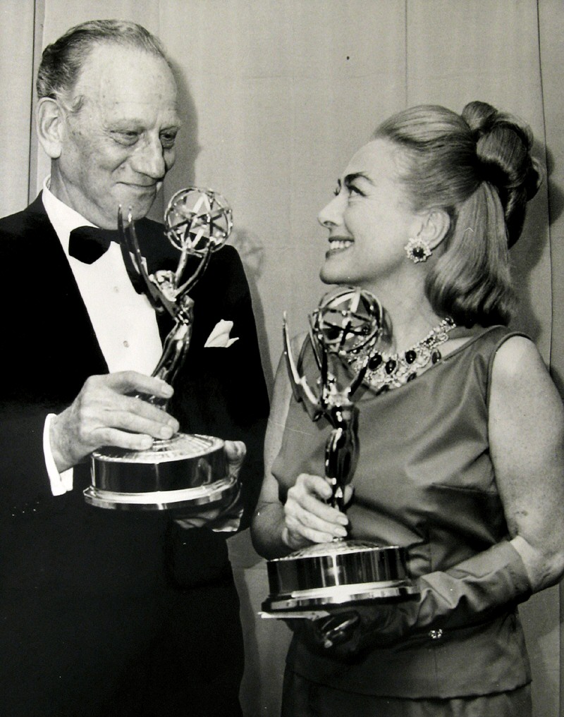 1965. With Melvyn Douglas at the Emmys.