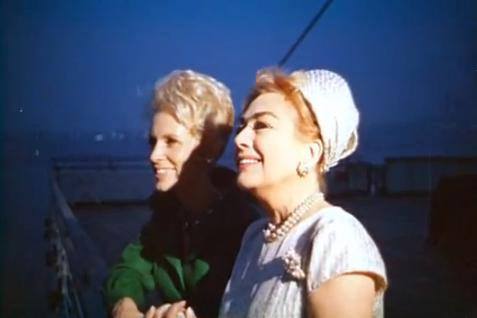 On the last voyage of the 'Queen Mary,' October 1967, with Christina.