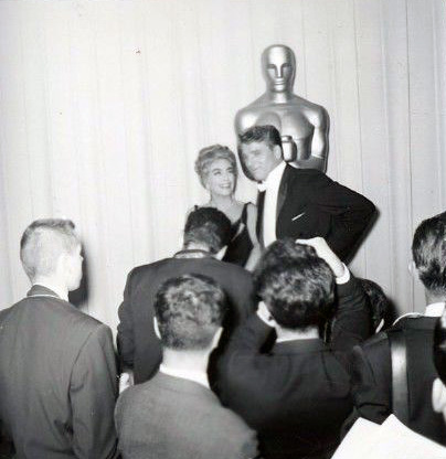 April 9, 1962. With Burt Lancaster and press.