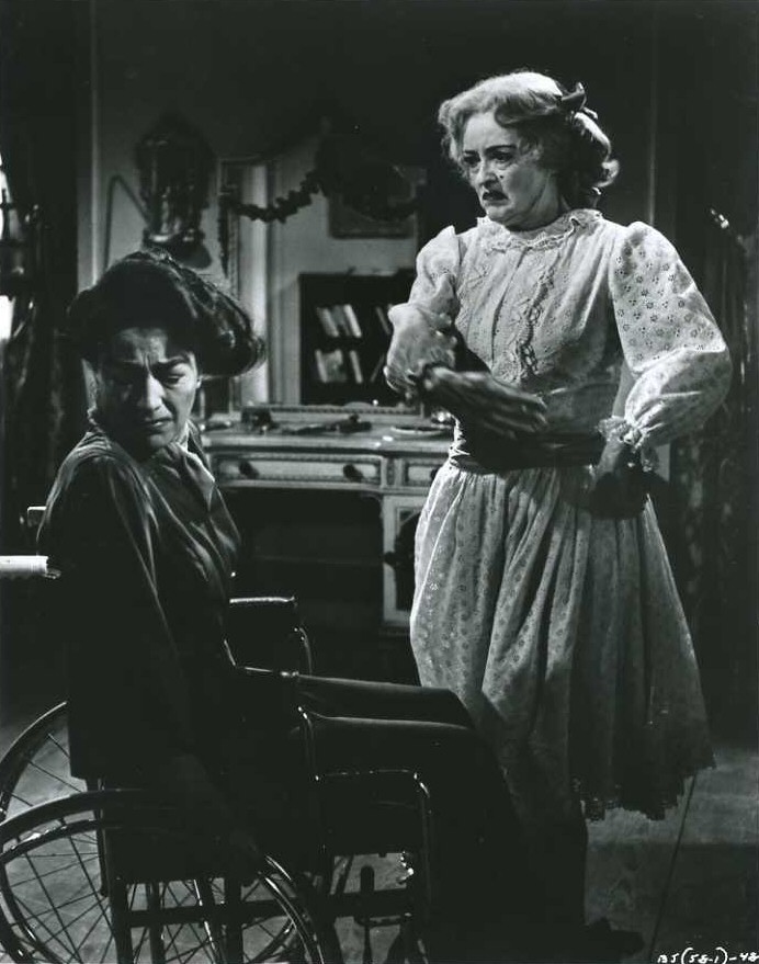 1962. Film still from 'Baby Jane' with Bette Davis.