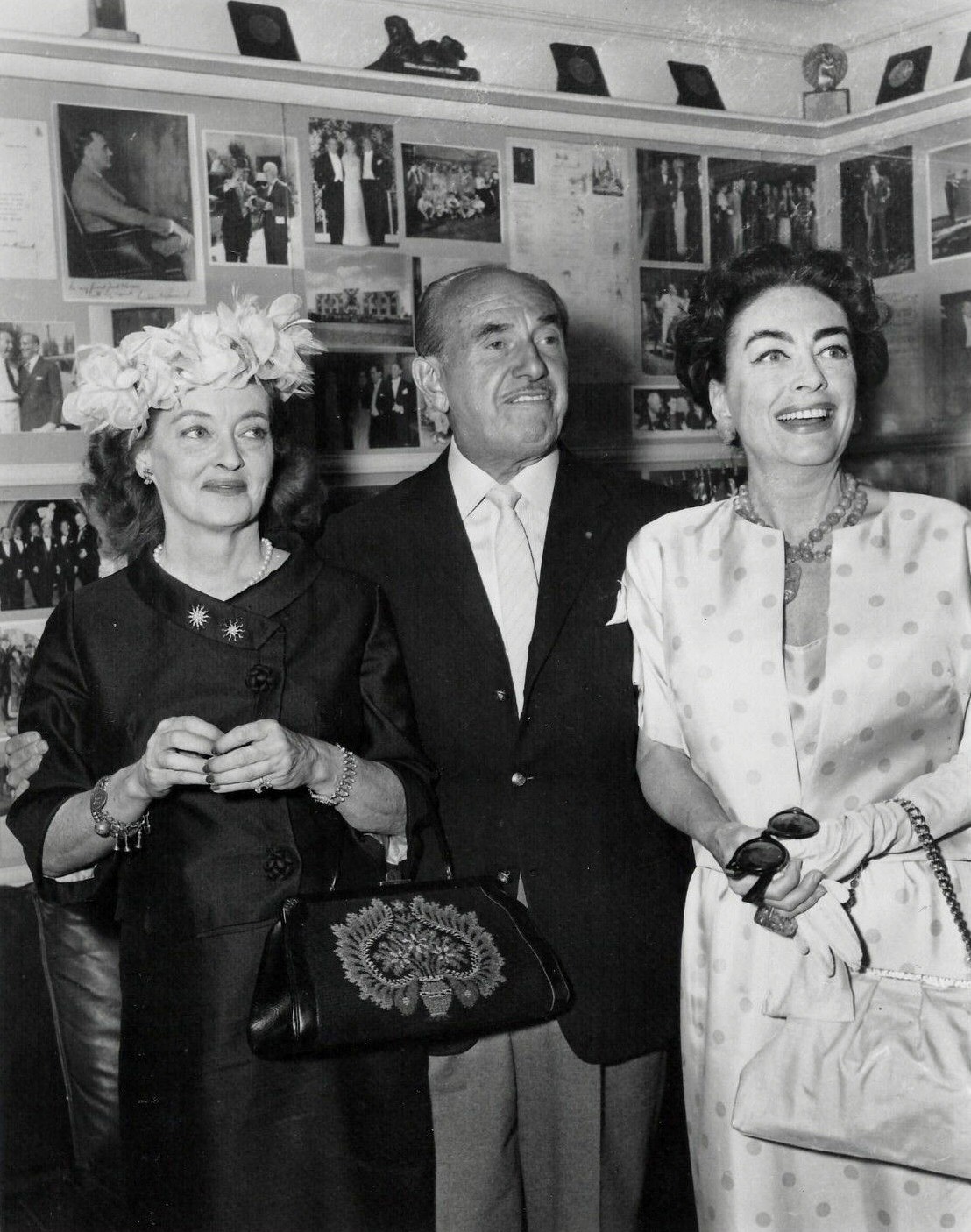 1962. With Bette Davis and Jack Warner at the Trophy Club.