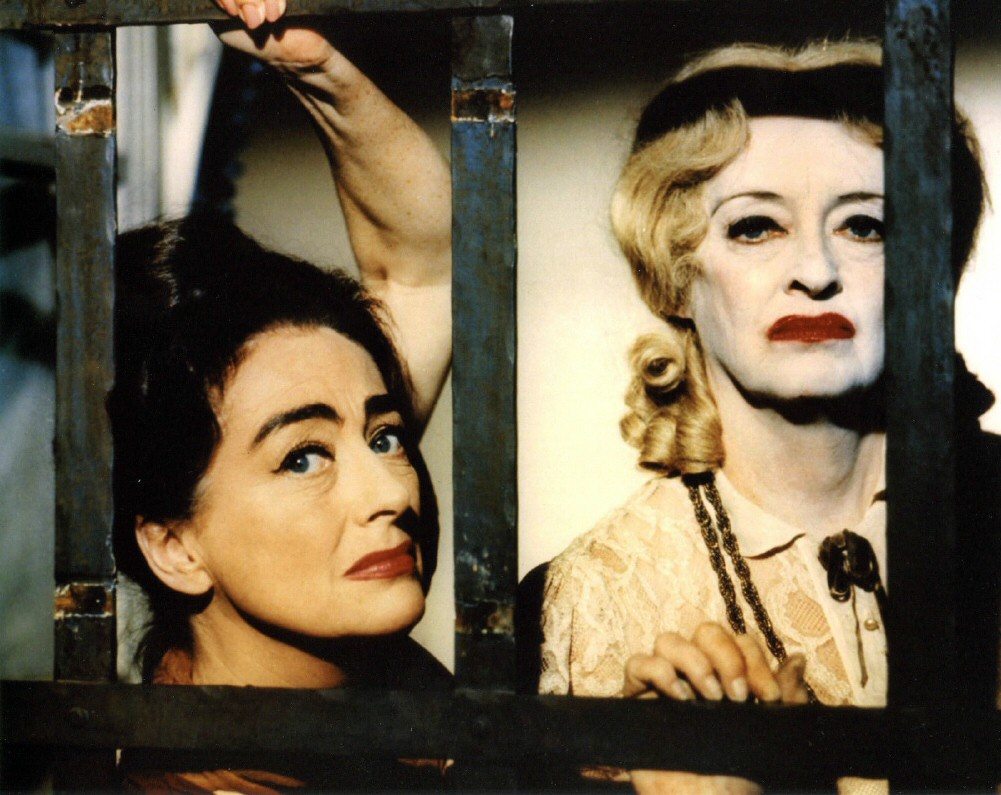 1962. Publicity for 'Baby Jane' with Bette Davis.