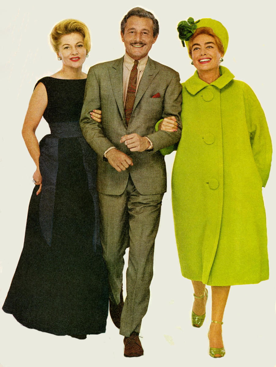 1962 with Joan Fontaine and Oleg Cassini.