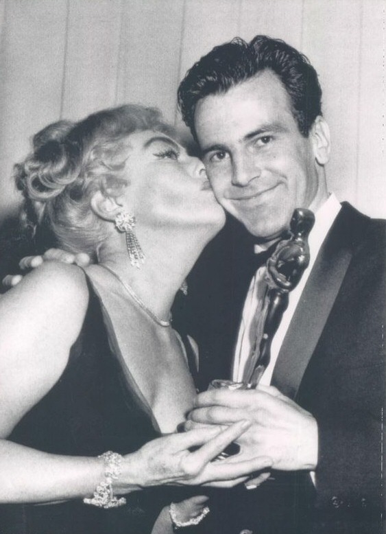 4/9/62. At the Oscars with Best Actor winner Maximilian Schell.