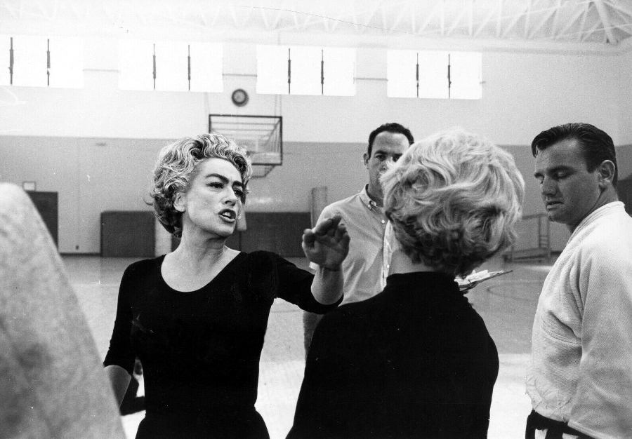 1963. On the set of 'The Caretakers' with Constance Ford and Bruce Tegner (right).