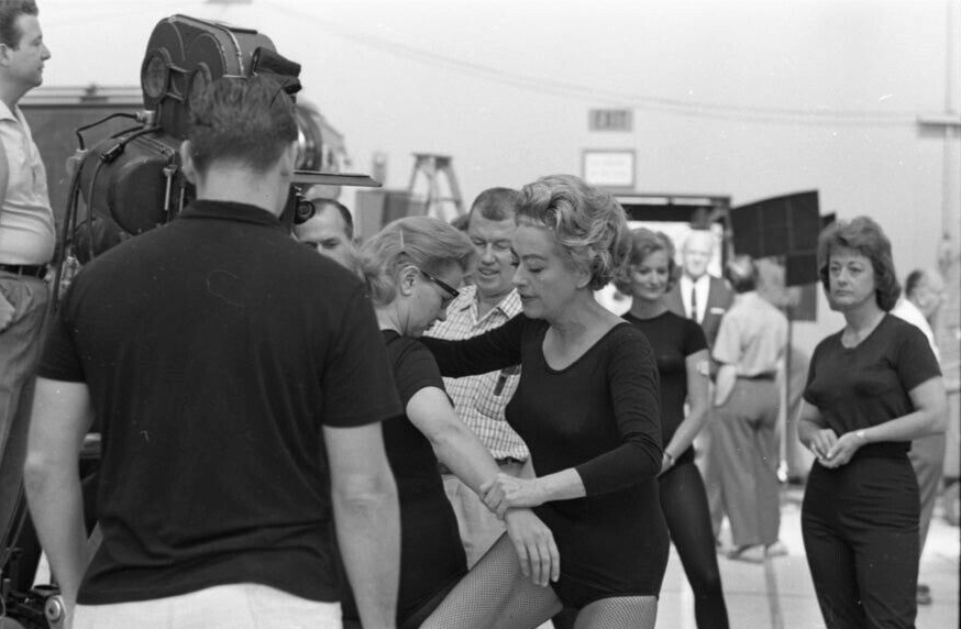 1963. Jujitsu practice on 'The Caretakers' set.