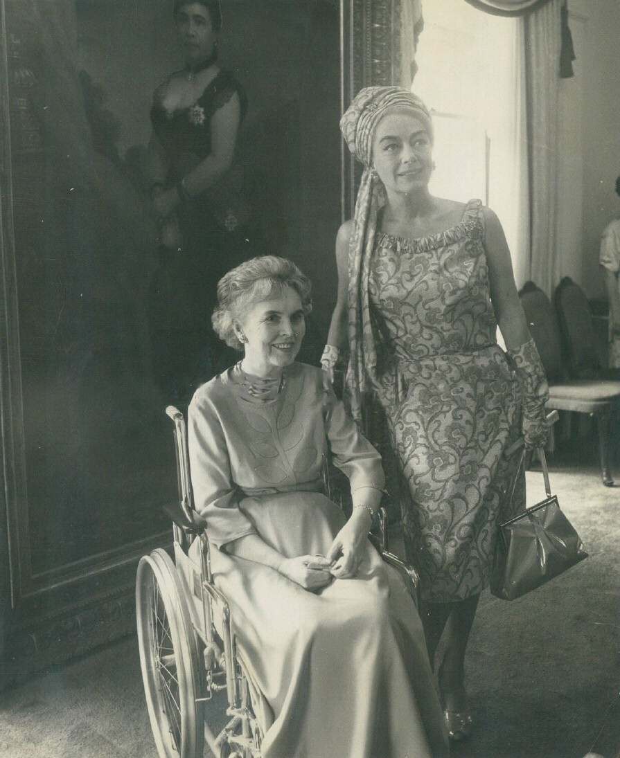 May 1965, with Hawaii's first lady, Beatrice Burns, at Honolulu's Iolani Palace. See this article about Mrs. Burns: http://archives.starbulletin.com/1997/10/20/editorial/otherviews.html