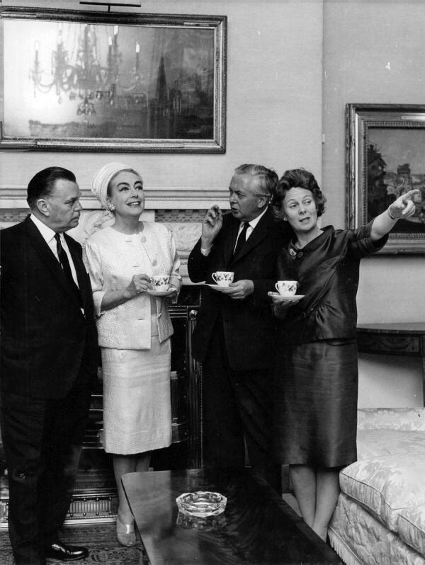 April 1966. With Sir Billy Butlin, left, and Prime Minister Harold Wilson and wife Mary.