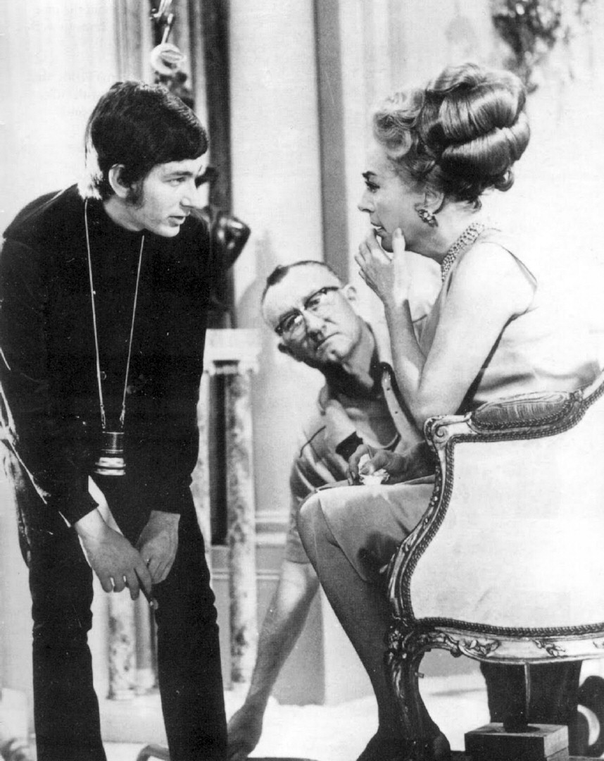 1969. On the set of 'Night Gallery' with director Steven Spielberg.