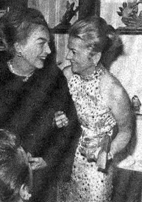 Joan with Joan Fontaine at Tallulah book party, November 1972.