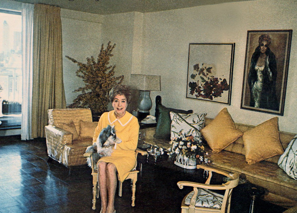 Shot at her Imperial House apartment. From the Feb. 1973 'Modern Screen' article.