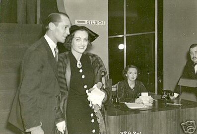 October 14, 1935. Arriving to perform on the CBS radio show 'Within the Law.'