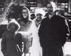 From left: Chris's daughter and wife Gale, Christina, Chris. Site/year unknown.