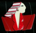 Lea Stein pin. Sold in various colors from '68 to '80 as 'Carmen' in France and as 'Joan Crawford' in the US.