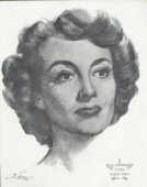 A 1962 sketch by Volpe commemorating Joan in 'Mildred Pierce.' Page includes info about the artist and the book in which this appeared.