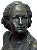 Bronze statue by Gilbert Riswold, 1931. (Thanks to Rick.)