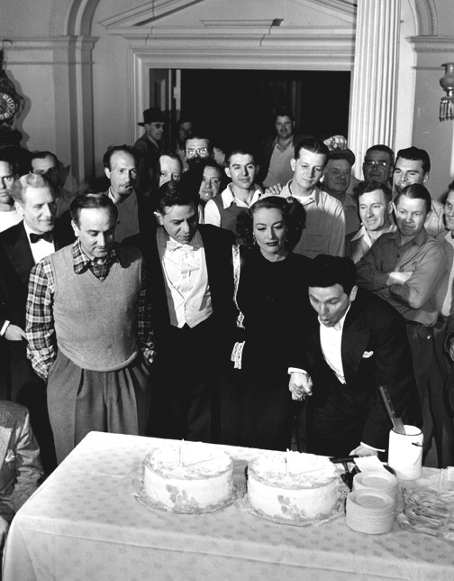 1946. John Garfield's birthday on the set of 'Humoresque.'