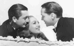 With Robert Young, left, and husband Franchot Tone.