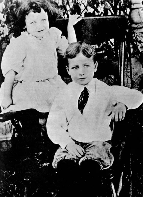 Circa 1908 or 1909. With brother Hal.