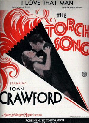'Laughing Sinners' sheet music with an earlier title for the film, 'The Torch Song.'