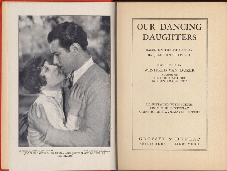 1928. 'Our Dancing Daughters' novelization, title page.