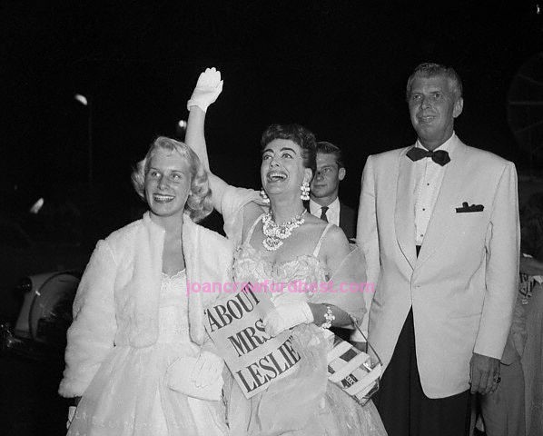 6/30/54. With Christina and Lee Trent at premier of 'About Mrs. Leslie.'