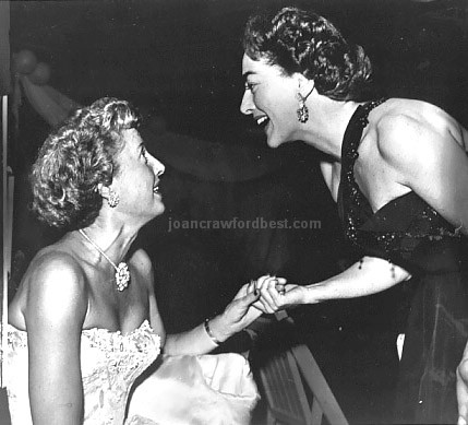 Circa 1952. Joan with Barbara Stanwyck at unknown event.
