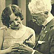 1927, on the set of 'The Taxi Dancer.' With Baseball Commissioner Kenesaw Landis.