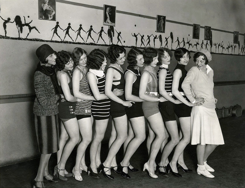 Circa 1928. Publicity with fellow flappers.